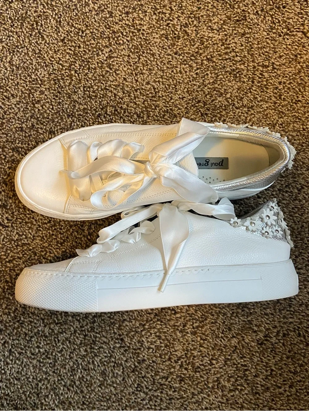 Paul Green Serena Floral Embellished Sneakers UK4/US6.5